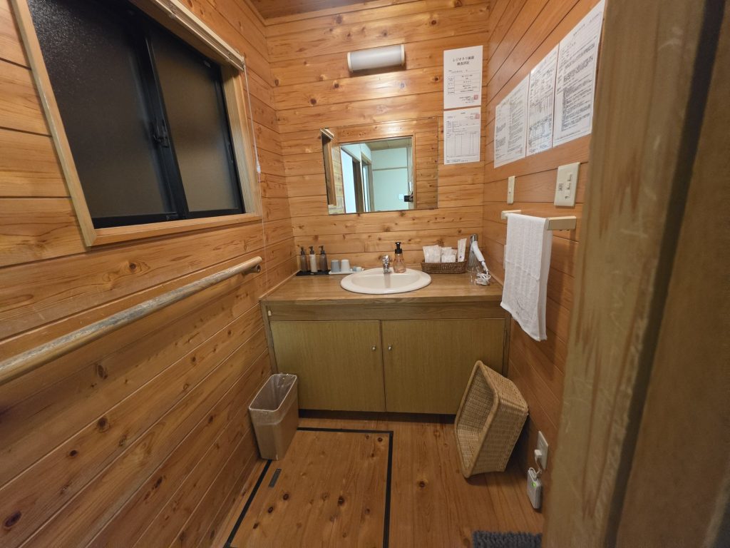 료칸 내부 건식 세면대